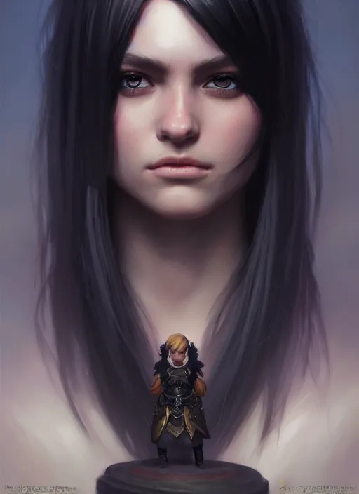 Image similar to a _ fantasy _ style _ portrait _ painting _ of young adult, black fringe hair, round face, rpg dnd oil _ painting _ unreal _ 5 _ daz. _ rpg _ portrait _ extremely _ detailed _ artgerm _ greg _ rutkowski _ greg