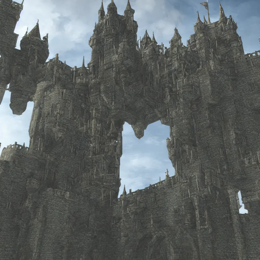 Prompt: castle, 4 towers, photorealistic, hyper detailed, picture taken from the ground, first person perspective, realistic