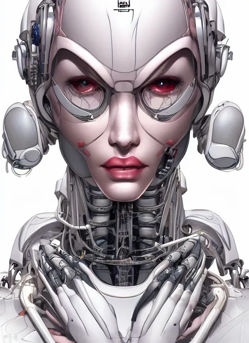 Prompt: portrait of a beautiful cyborg woman by Yukito Kishiro, biomechanical brain, hyper detailled, trending on artstation