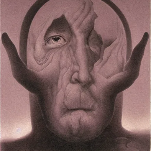 Image similar to zdzisław beksinski selfie