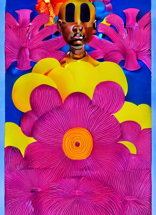 Image similar to flower men by shusei nagaoka, kaws, david rudnick, airbrush on canvas, pastell colours, cell shaded, 8 k