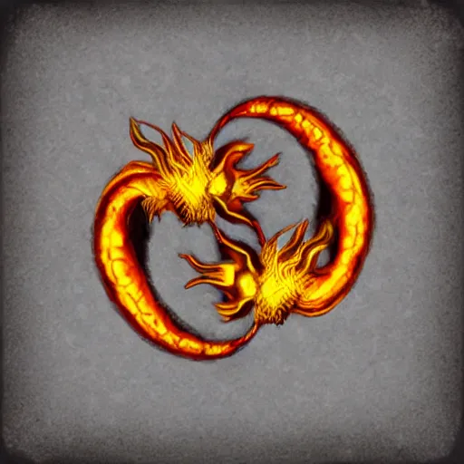 Prompt: fiery ouroboros