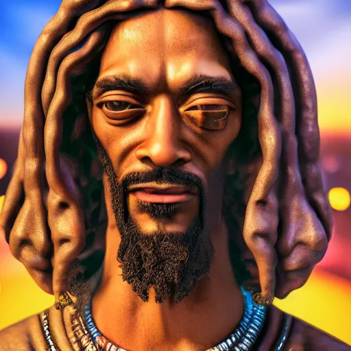 Image similar to ultra mega super hyper realistic Full lenght view photography of highly detailed cybertronic Jesus with highly detailed face smoking weed with Snoop Dogg a highly detailed dog . Photo on Leica Q2 Camera lens angle 200mm, Rendered in VRAY and DaVinci Resolve and MAXWELL and LUMION 3D, Volumetric natural light