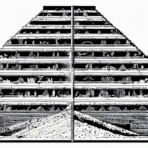 Image similar to tortoise in the desert pyramid ziggurat highly detailed concept art schematic, Laurie Greasley