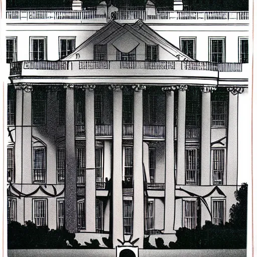 Prompt: richard d james poster on the wall of the white house