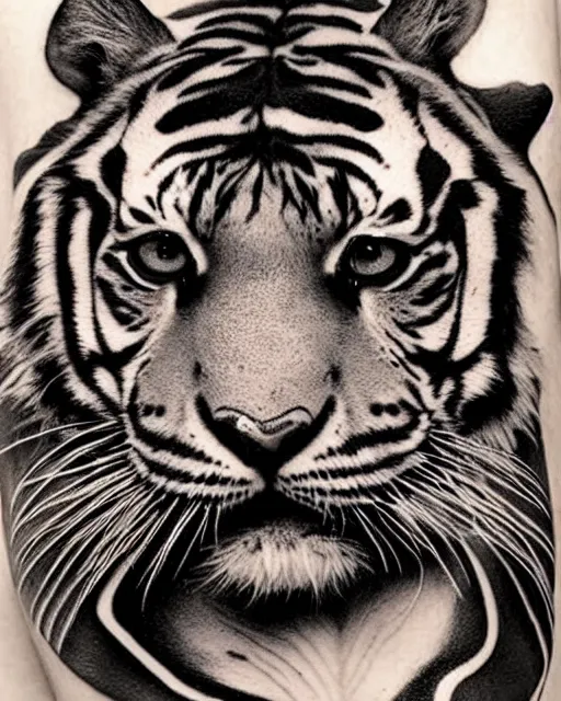 AI generated Arms of a person with a tiger tattoo 36052067 Stock Photo at  Vecteezy