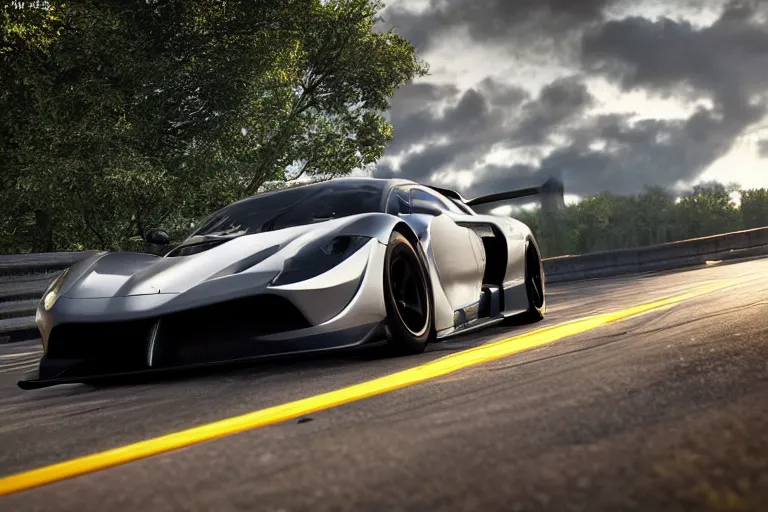 Image similar to photo wallpaper sport car gran turismo 7 forza horizon need for speed fast and furious 5 unreal engine supercar hypercar game concept car octane render, 4 khd 2 0 2 2 3 d cgi rtx style chrome reflexion global illumination ray tracing hdr arstation pixar and disney unreal