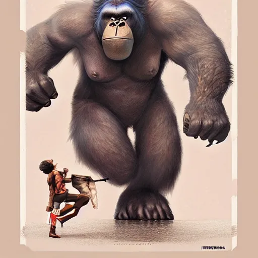 Image similar to king kong portrait, Pixar style, by Tristan Eaton Stanley Artgerm and Tom Bagshaw.