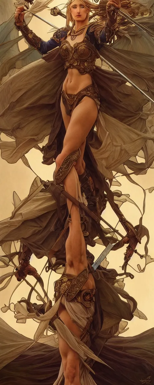 Image similar to perfectly detailed record of lodoss war tarot card!! blessed by nature with ever - increasing physical mental perfection, symmetrical! intricate, sensual features, highly detailed, biblical divine holy perfection!! digital painting, artstation, concept art, smooth, sharp focus, illustration, art by artgerm and greg rutkowski and alphonse mucha