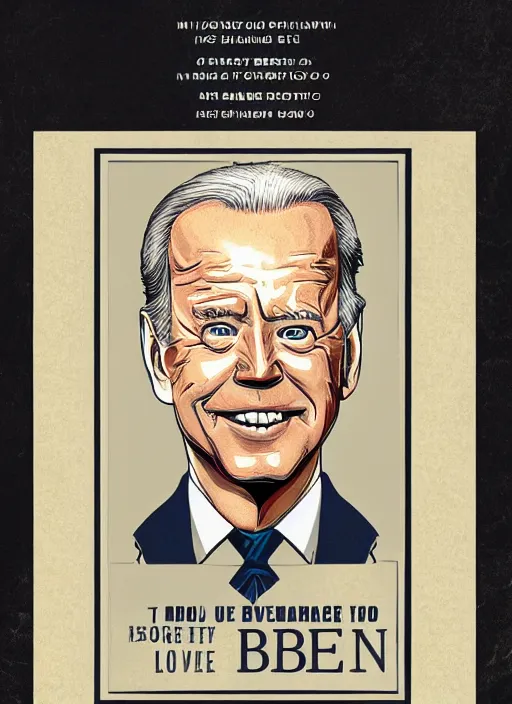 Image similar to biden, steve buscemi portrays united states president joe biden, minimalist movie poster, theatrical poster, fan art, digital art, trending on artstation