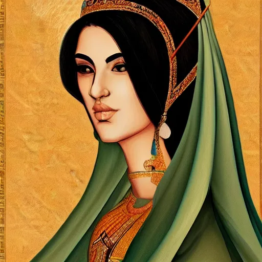 Image similar to Beautiful Portrait of a Persian Princess who is an architect, beautiful princess, Persian painting, architect, trending on artstation