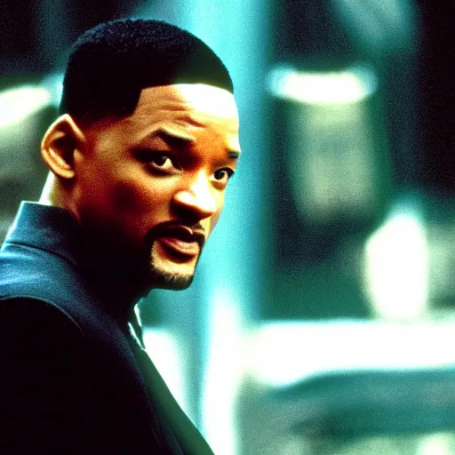 Prompt: Will Smith as Neo in the Matrix