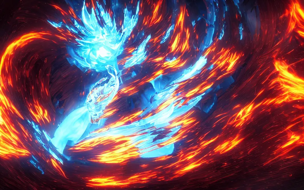 Image similar to flame vortex, phoenix, epic, immortality, divine, epic, shocking atmosphere, cinematic composition