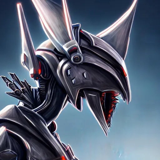 Prompt: close up maw pov shot, of a cute stunning robot anthropomorphic female dragon, with sleek silver armor, a black OLED visor over the eyes, her maw open in front of the camera, about to consume you, on the beach at sunset, highly detailed digital art, furry art, anthro art, sci fi, warframe art, destiny art, high quality, 3D realistic, mawshot, Furaffinity, Deviantart