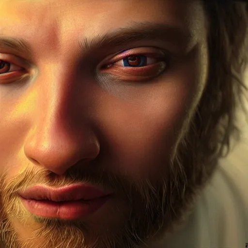 Prompt: intricate beautiful hyperreal portrait of lizard jesus, close up shot, 8 k, art by irakli nadar, hyperrealism, hyperdetailed, ultra realistic