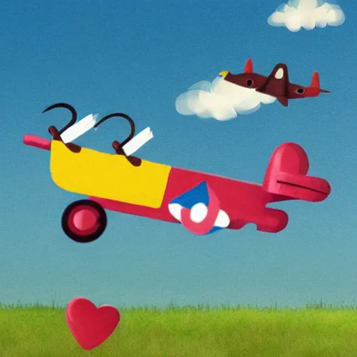 Image similar to a rabbit flying an airplane