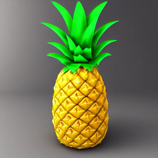 Prompt: 3D model of pineapple, 4k,