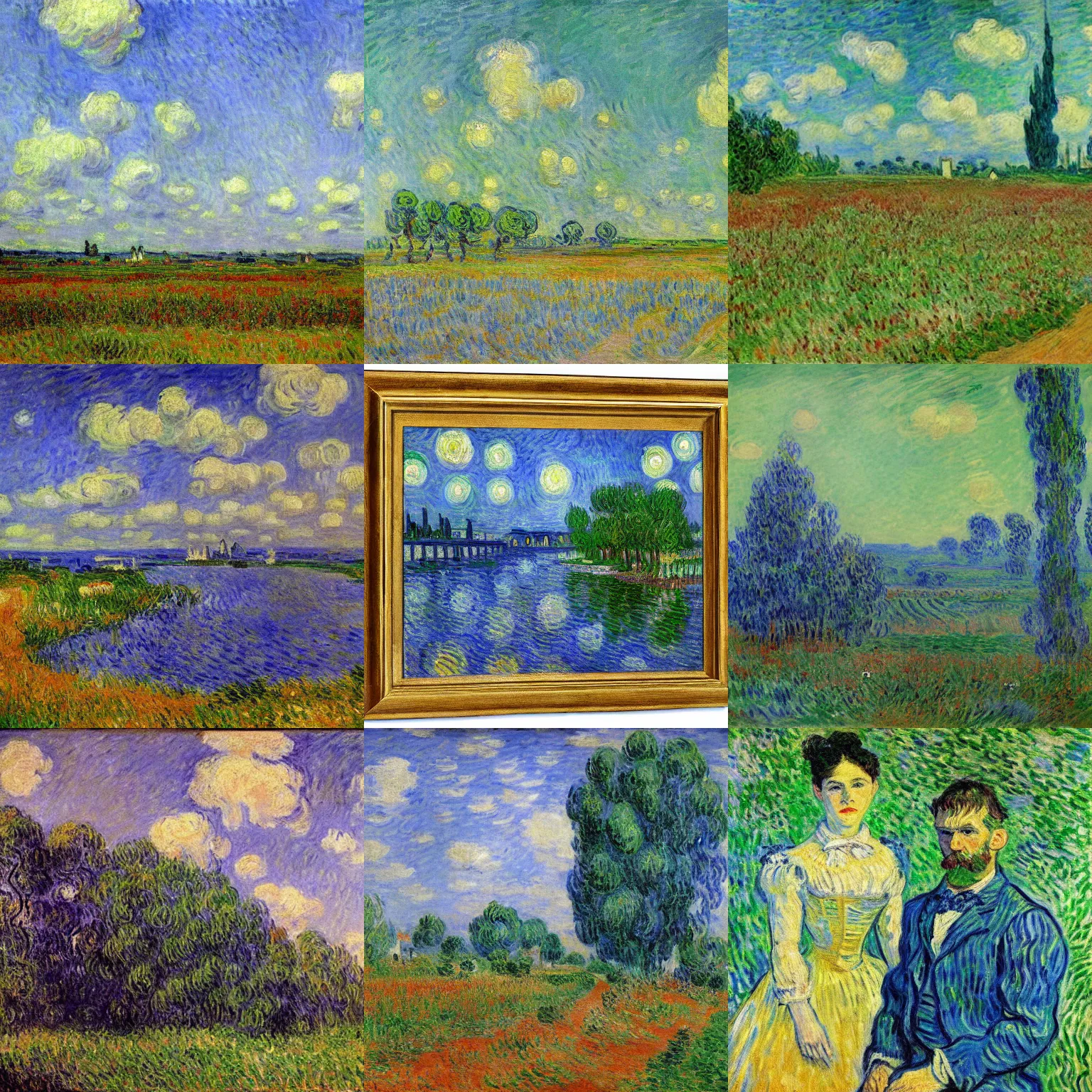 Prompt: a painting by Monet and VanGogh