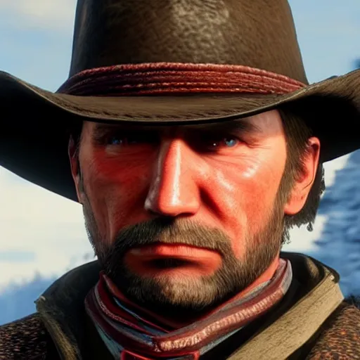 Image similar to Putin In Red dead redemption 2 4K quality super realistic