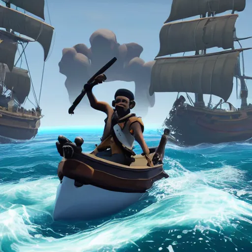 Prompt: barack obama as a sea of thieves character, sea of thieves screenshot