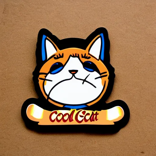 Prompt: cool cat sticker,
