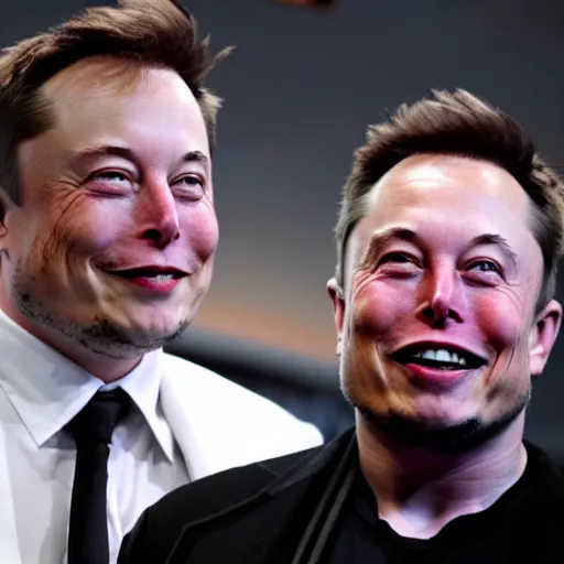 Image similar to elon musk hanging out with aliens