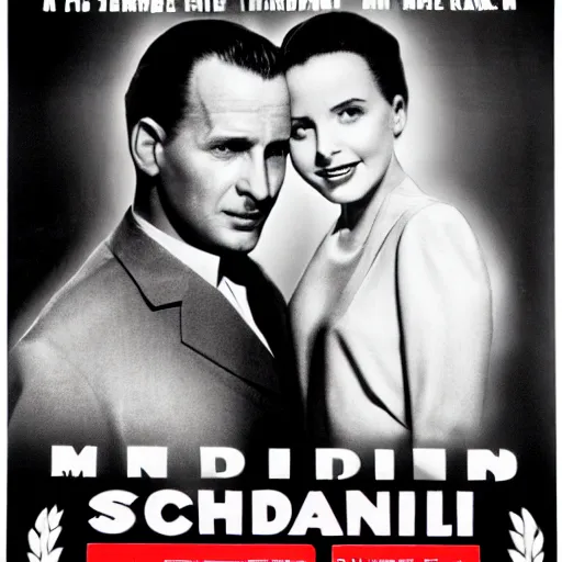 Prompt: schindler list romantic comedy promo poster