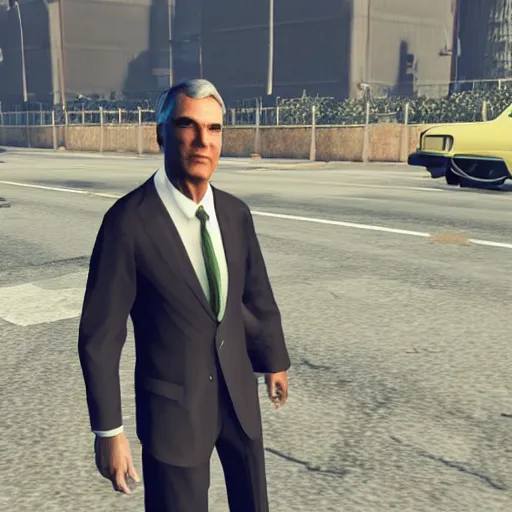 Prompt: Screenshot of Jerome Powell in GTA 5