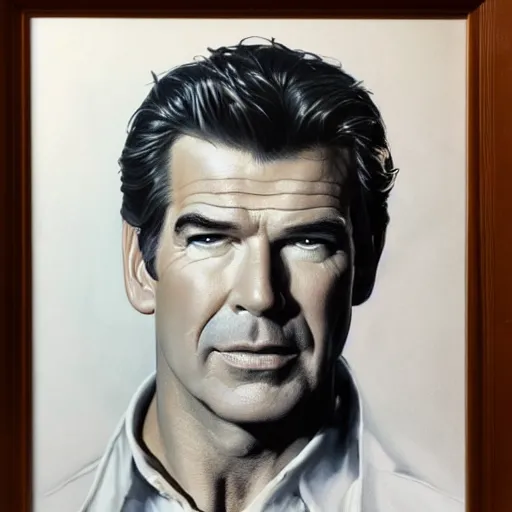 Prompt: ultra realistic portrait painting of pierce brosnan, art by frank frazetta, 4 k, ultra realistic, highly detailed, epic lighting