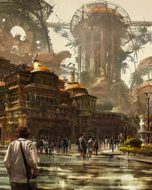 Prompt: craig mullins and ghibli digital illustration of world's columbian exposition, strong contrast, unreal engine, hyper realism, realistic shading, cinematic composition, realistic render, octane render, detailed textures, photorealistic, wide shot