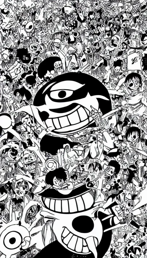 Image similar to techno artwork, by eiichiro oda