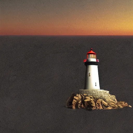 Image similar to a beautiful photo of a lighthouse from silent hill, realistic, very detailed