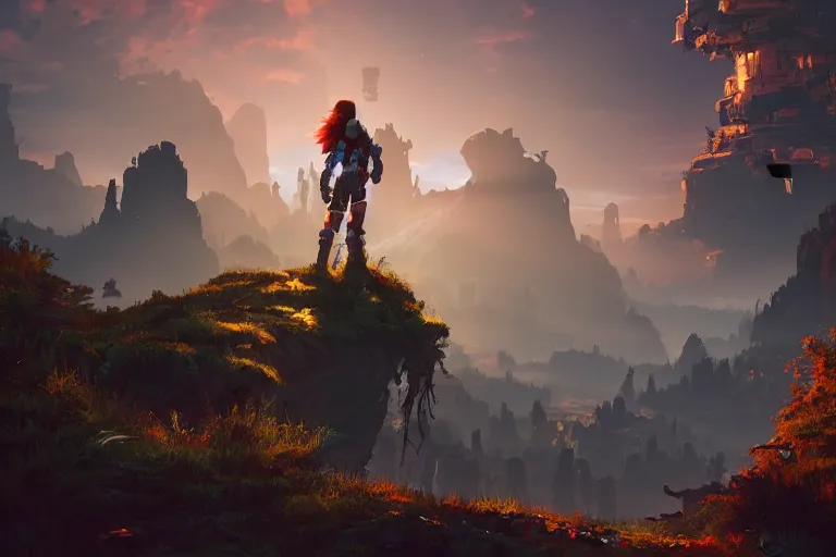 Image similar to watcher machine mecanical creature robot of horizon forbidden west horizon zero dawn radiating a glowing aura global illumination ray tracing hdr fanart arstation by ian pesty and alena aenami artworks in 4 k