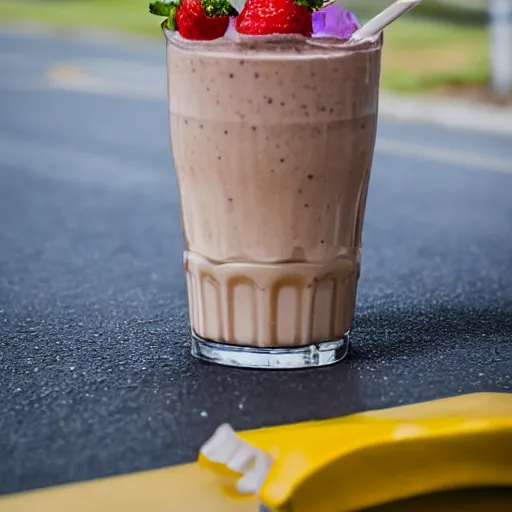 Image similar to very expensive milkshake on the side of the road, Sigma 85mm f/8