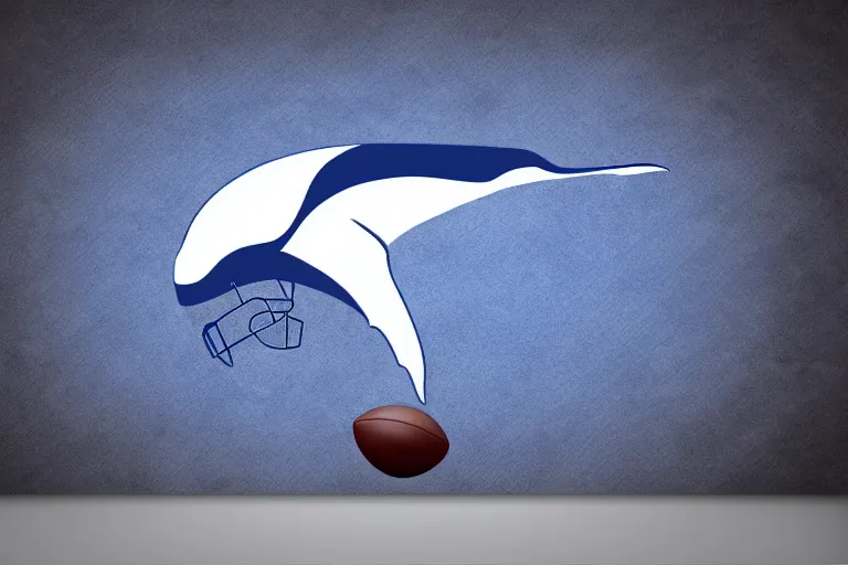 Prompt: a whale with a football helmet powerpoint background NFL