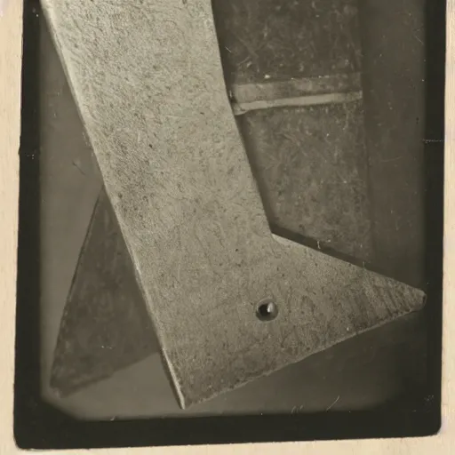 Prompt: B&W photograph recovered original guillotine paris france 1780