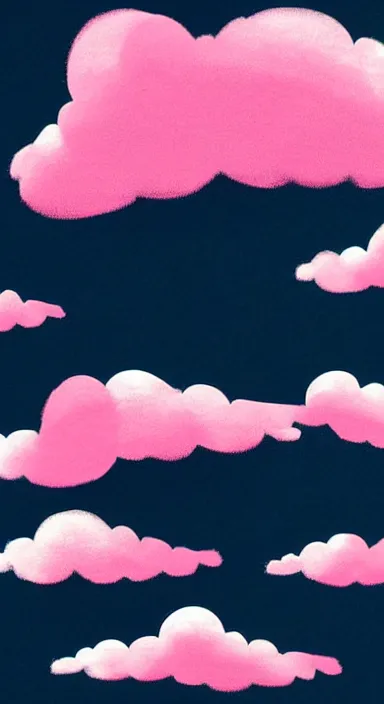 Image similar to pink clouds, under blue clouds, under black sky, smooth, cartoonish and simplistic, background artwork, digital art, award winning