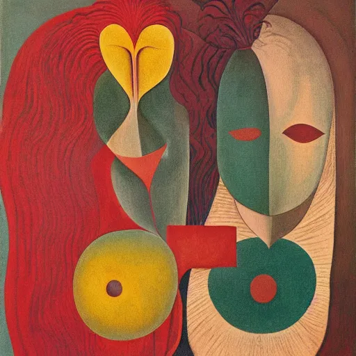 Image similar to floral face portrait by leonetto cappiello and wojciech siudmak and ernst fuchs, anni albers, oil on canvas