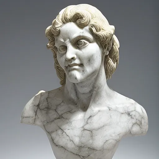Image similar to marble bust of a demon
