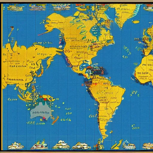 Image similar to accurate world map, full map, in the style of candy