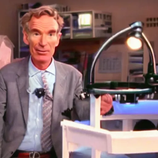 Prompt: bill nye the science guy except it's also bryan cranston as a midget baby