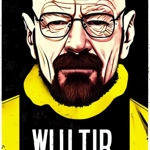 Prompt: Walter white eating a banana, poster, dramatic