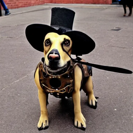 Prompt: steampunk dog