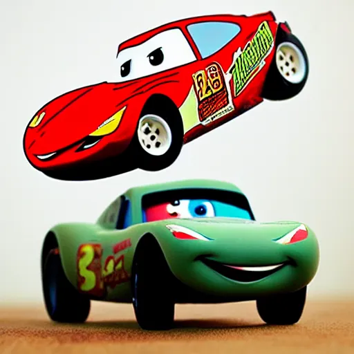 Image similar to lightning mcqueen on percocet