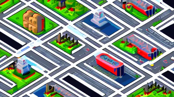 Image similar to tokyo city in sim city style, isometric perspective, highly detailed, pixelart, retro