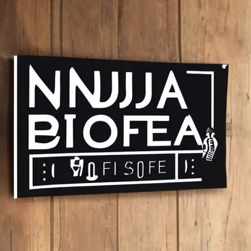 Prompt: ninja coffee logo sign