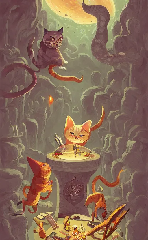 Image similar to powerful wizard cat, dungeons and dragons by simon kennedy, studio muti