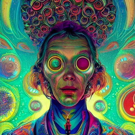 Image similar to An extremely psychedelic experience, colorful, surreal, dramatic lighting, cosmonaut, LSD, face, detailed, intricate, elegant, highly detailed, digital painting, artstation, concept art, smooth, sharp focus, illustration, art by Sam Spratt, Dan Mumford, Artem Demura and Alphonse Mucha