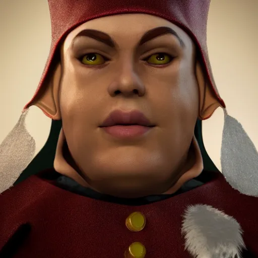 Prompt: a close up of a person in a elf costume, a character portrait by Guillermo del Toro, polycount, antipodeans, unreal engine 5, unreal engine, cryengine