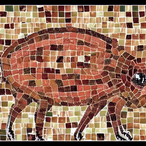 Prompt: bacon mosaic of charlotte's web